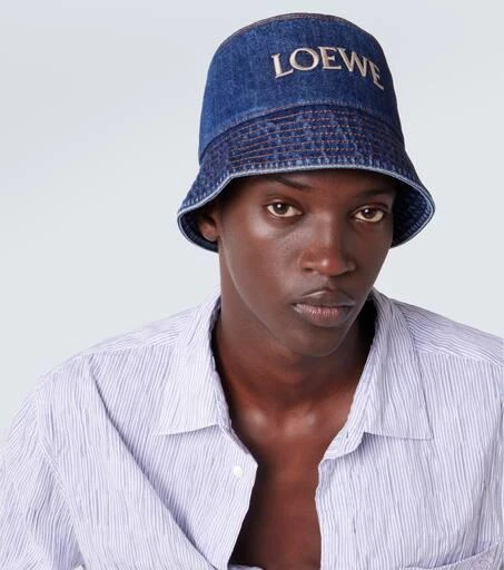 Loewe Logo denim bucket hat 2