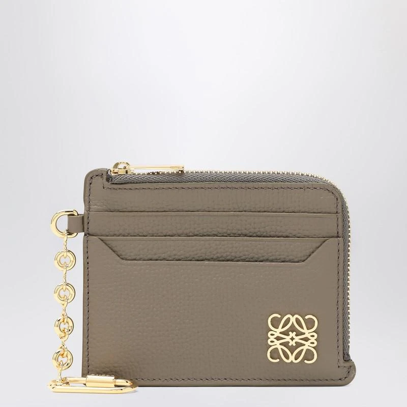 Loewe Anagram card holder in taupe with chain 1
