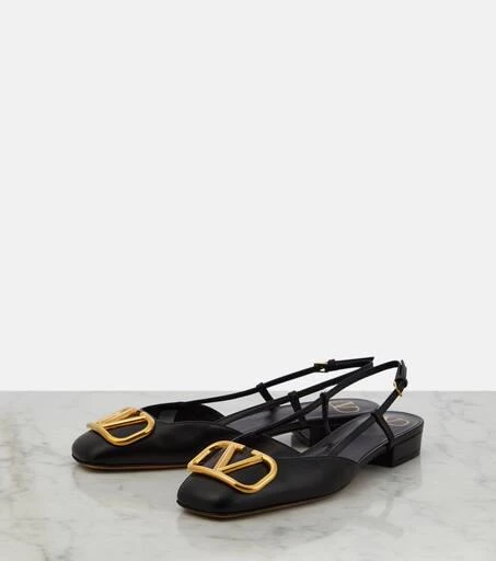 Valentino VLogo leather slingback flats 5