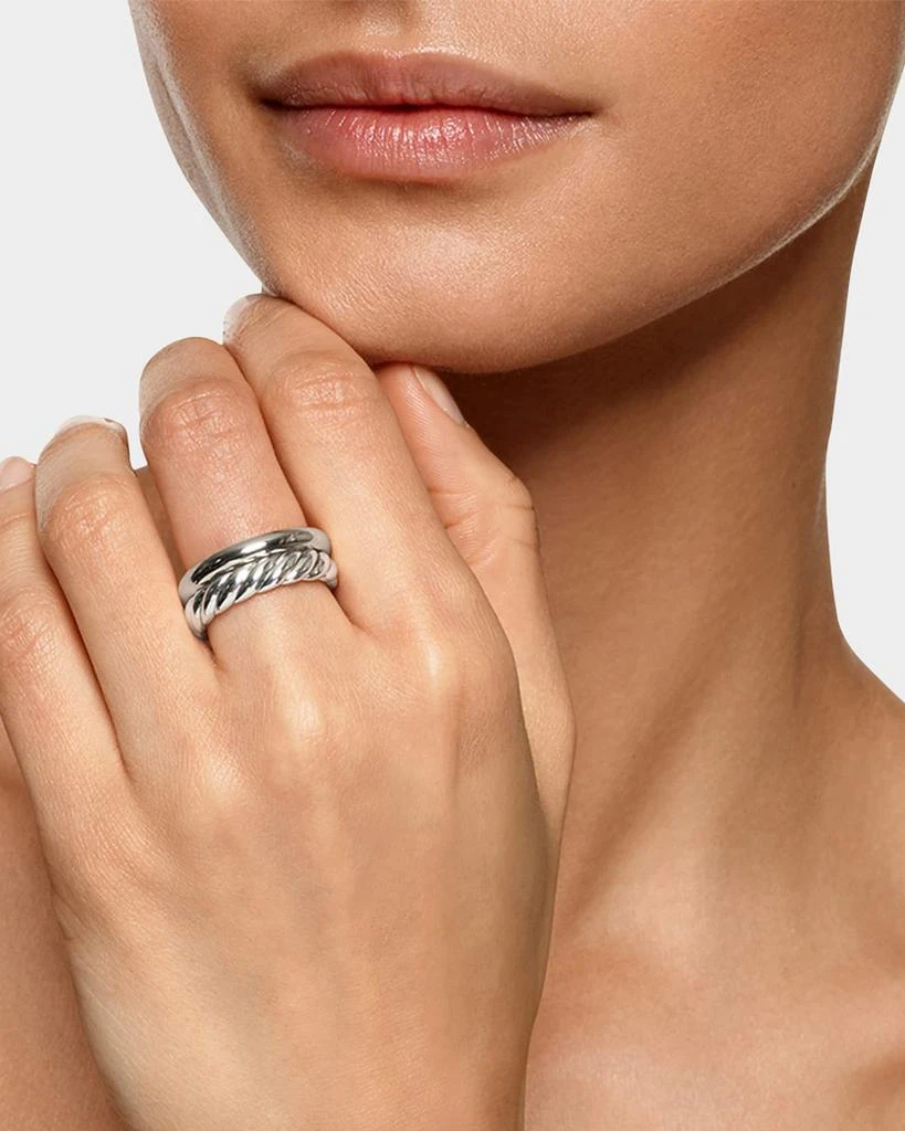 David Yurman DY Mercer 2-Row Ring in Silver, 8mm 2
