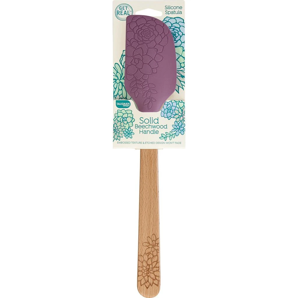 Talisman Designs Talisman Designs Laser Etched Beechwood Large Silicone Spatula, Succulent Collection, Set of 1, Purple 1