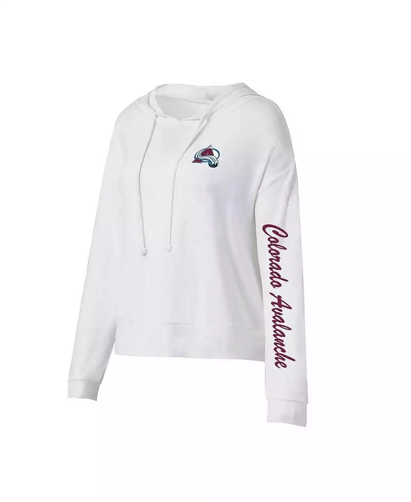 Concepts Sport Women's Cream Colorado Avalanche Accord Hacci Long Sleeve Hoodie T-shirt 1