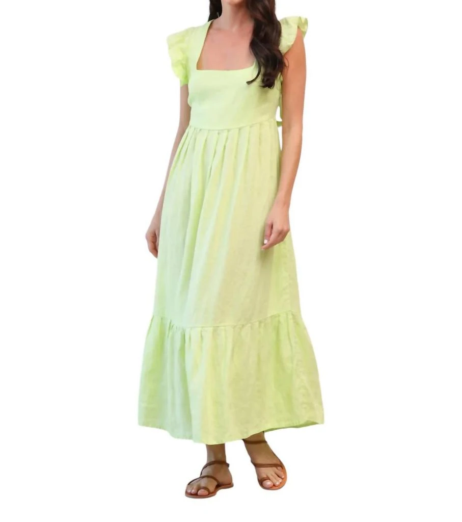 reformation linen dress white REFORMATION White Balia Linen Dress Us2 UK 6 – Reliked main image 1