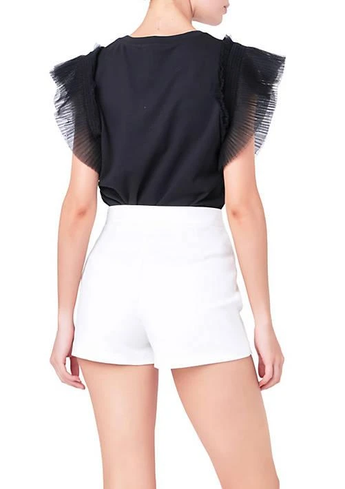 English Factory Factory Tulle Ruffle Knit Top 2