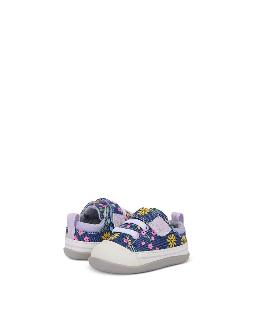 See Kai Run Girls' Stevie Mini Floral Denim Sneakers - Toddler, Little Kid 7