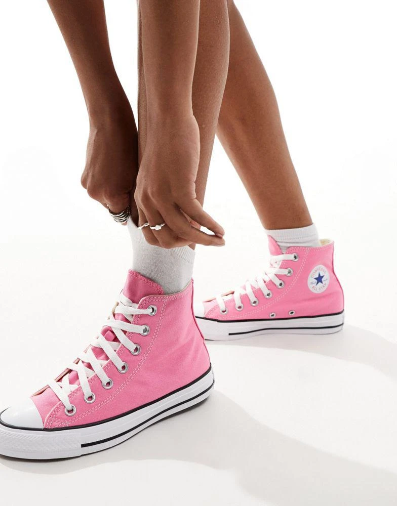 Converse Converse Chuck Taylor All Star Hi trainers in bright pink 4