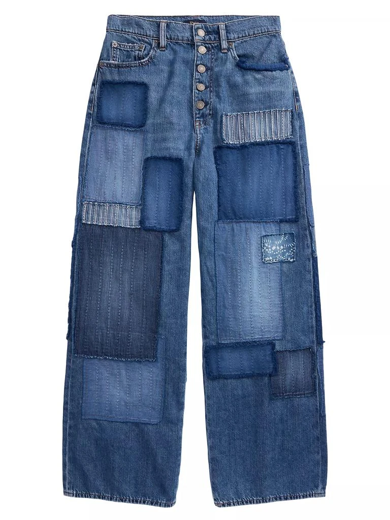 Ralph Lauren High-Rise Cropped Patchwork Jeans 1