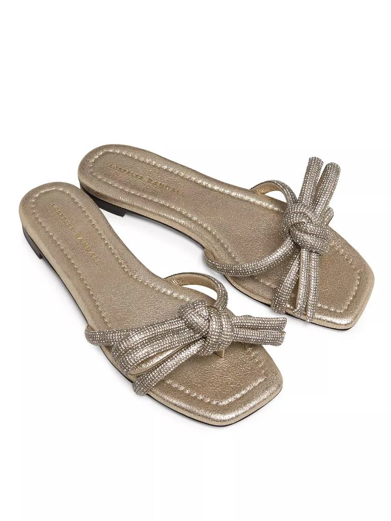 Loeffler Randall Hadley Leather Bow Flat Sandals 4