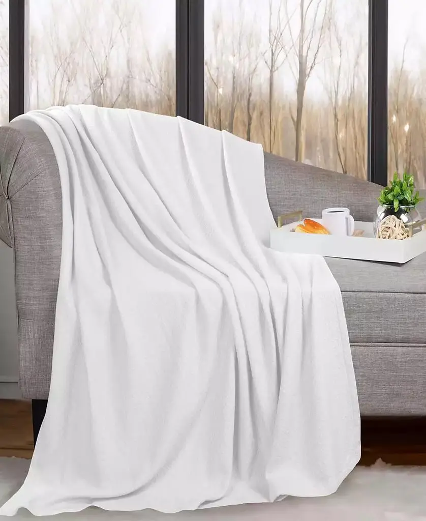 Superior Nobel Cotton Jacquard Dobby Weave Textured Chevron Lightweight Woven Throw, 50" x 60"