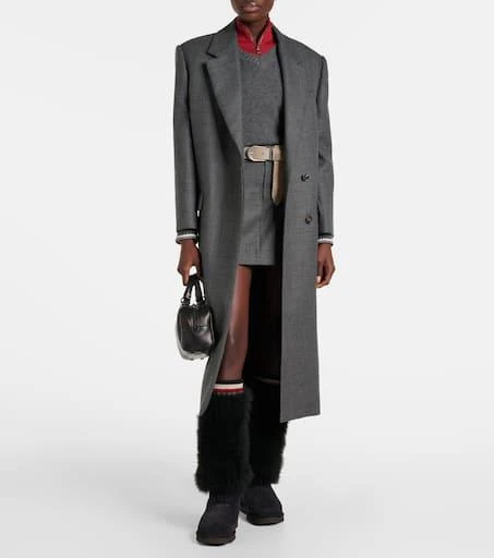 Brunello Cucinelli Mountain shearling-trimmed suede knee-high boots 3