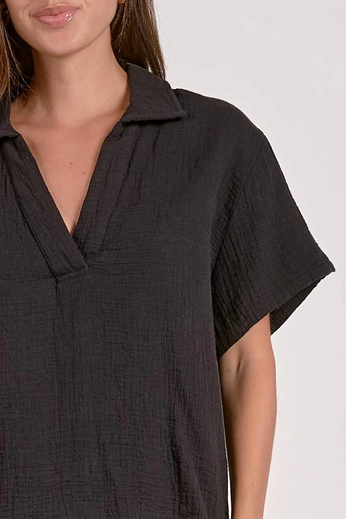 Elan Elan - Short Sleeve V-neck Gauze Top 5