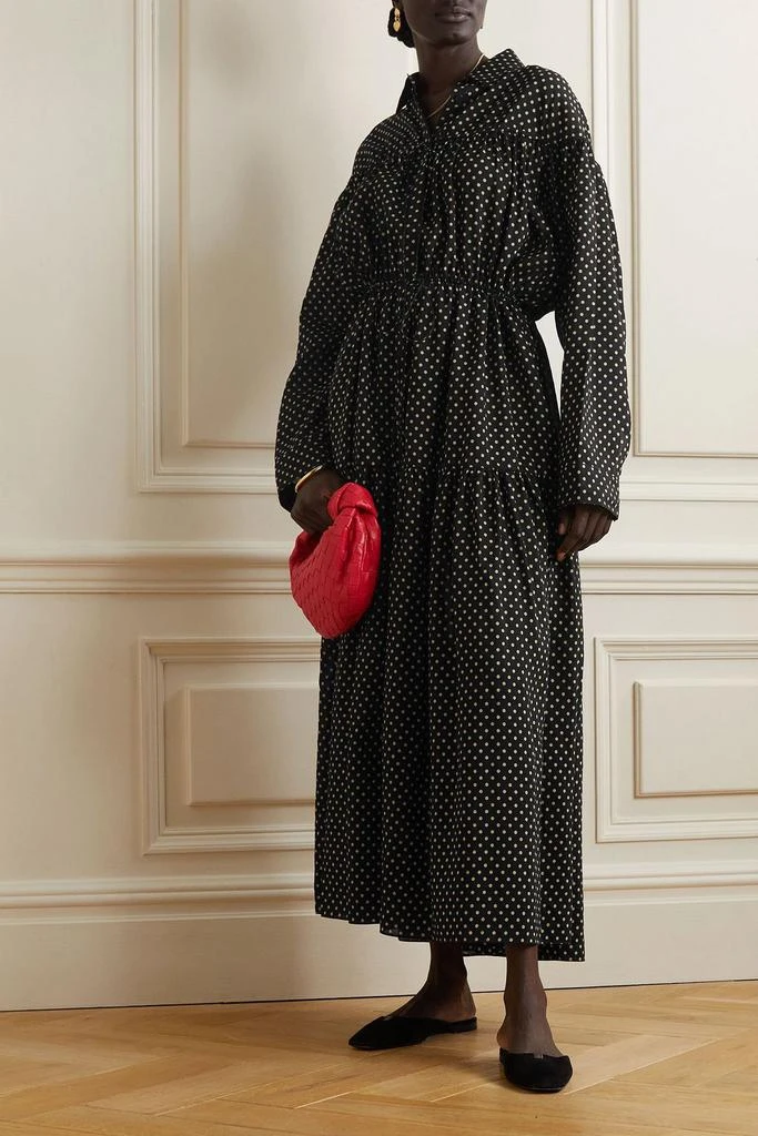 Matteau Tiered polka-dot cotton and silk-blend shirt dress 2