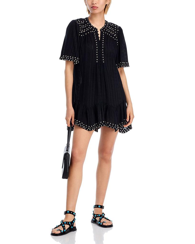 Shop Studded Pintuck Mini Dress - Exclusive on Sale at BeyondStyle