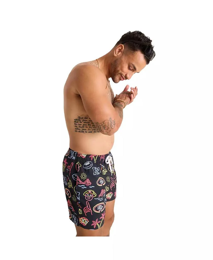Chubbies Men's 5.5" Black San Francisco 49ers The Neon Lined Classic Swim Trunks 3