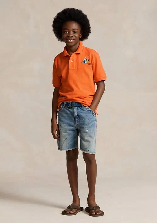 Ralph Lauren Boys 8-20 Fish Embroidered Cotton Mesh Polo Shirt