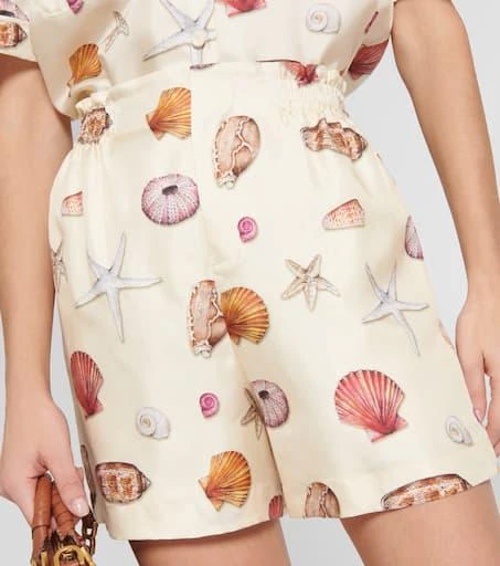 Chloé High-rise printed silk shorts 4