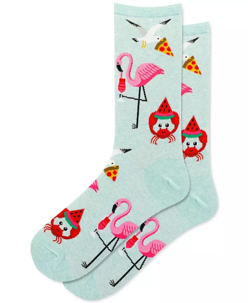 Hot Sox Summer Flamingo Seagull & Crab Socks 1