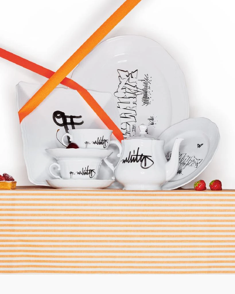 Off White c/o Ginori 1735 Porcelain Tea Cup & Saucer Set 2