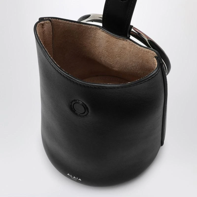 Alaïa Mini Ring Bucket black leather bag 5