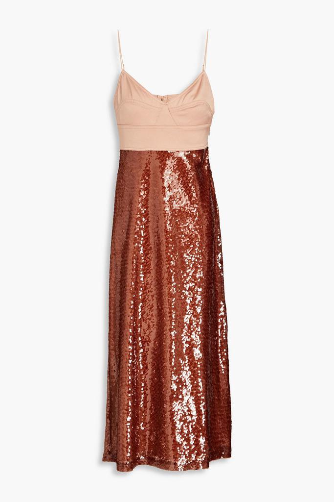 A.L.C. Gisele cutout sequined satin-crepe midi dress