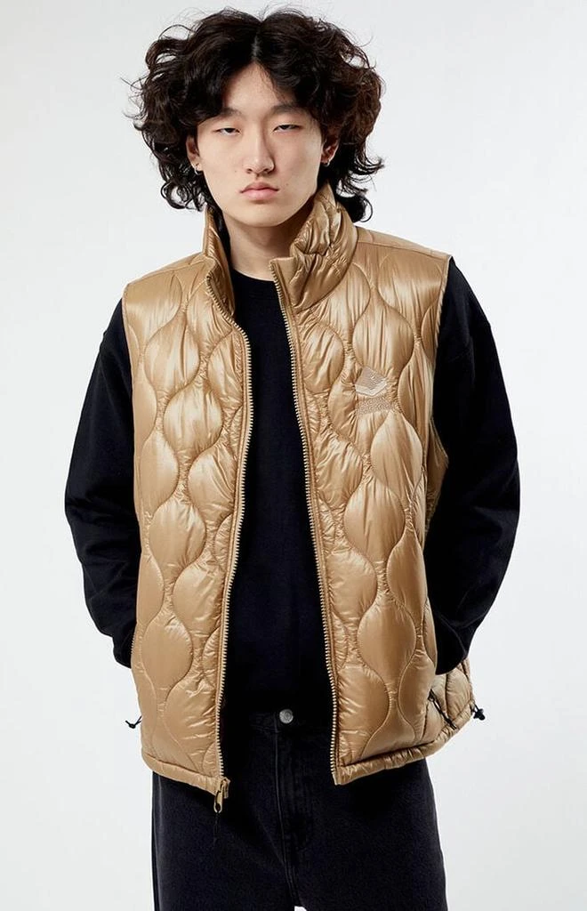 PacSun Tan Quilted Vest 1