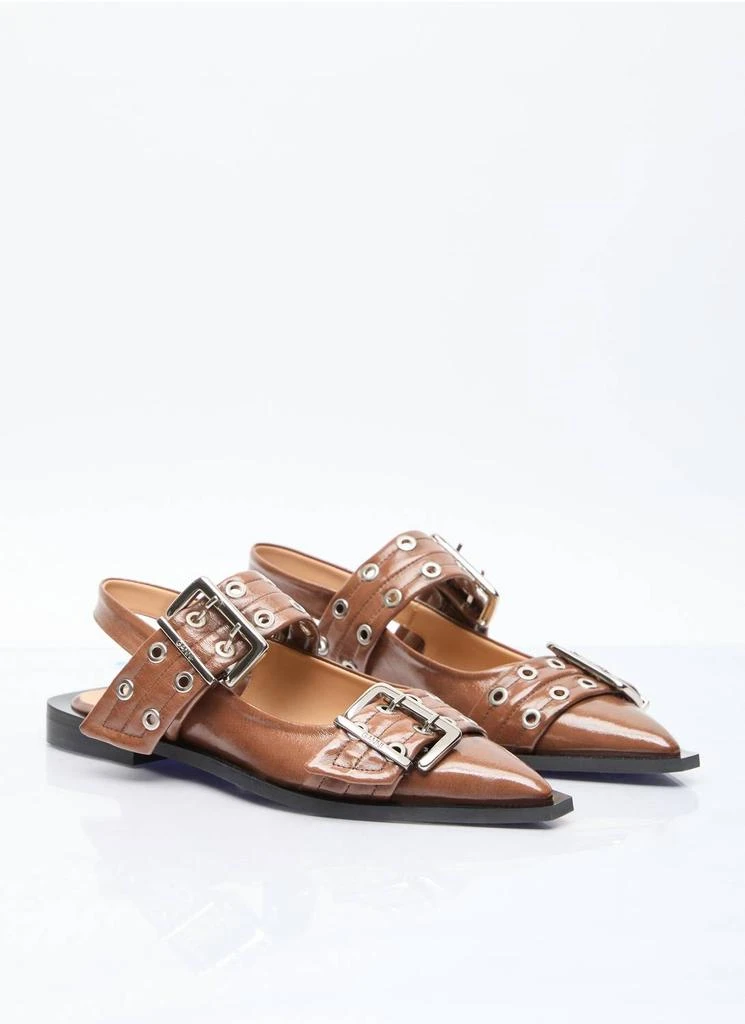 Marsh WEAR Women's Faux Leather Slingback Flats In Brown