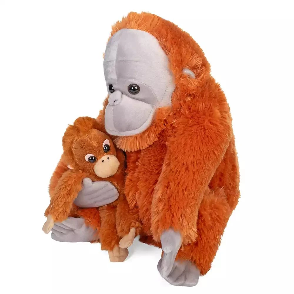 Wild Republic Mom and Baby Orangutan Plush, Stuffed Animal, Plush Toy, Gifts for Kids, Zoo Animals, 12 Inches