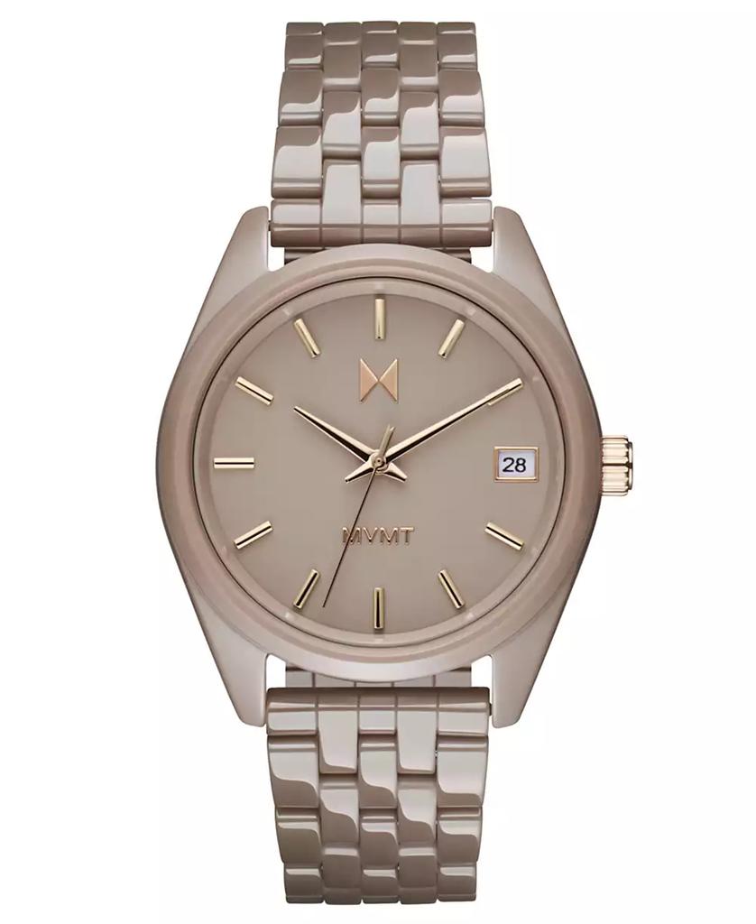 MVMT Women's Rise Boyfriend Taupe Ceramic Bracelet Watch