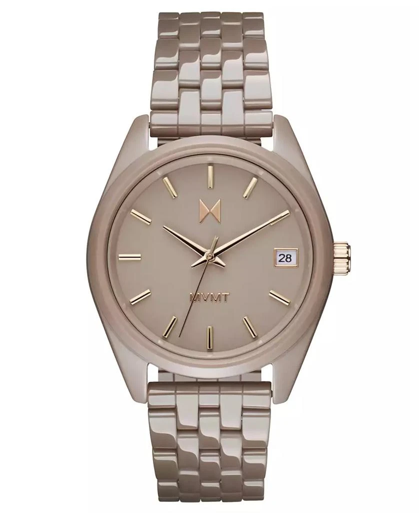 MVMT Women's Rise Boyfriend Taupe Ceramic Bracelet Watch 1