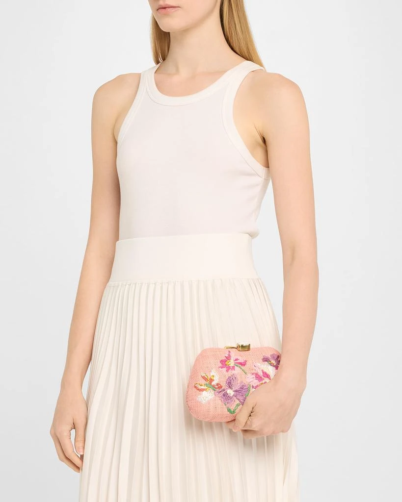 Rafe Tamu Flower Raffia Clutch Bag 2