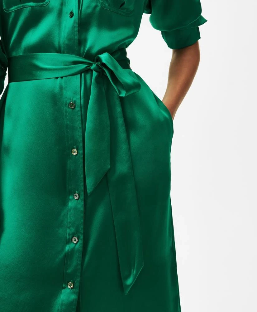 Brooks Brothers Relaxed Utility Shirt Dress in Washable Silk 3