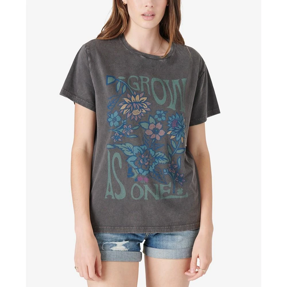 Lucky Brand Cotton Floral-Graphic Boyfriend T-Shirt 1