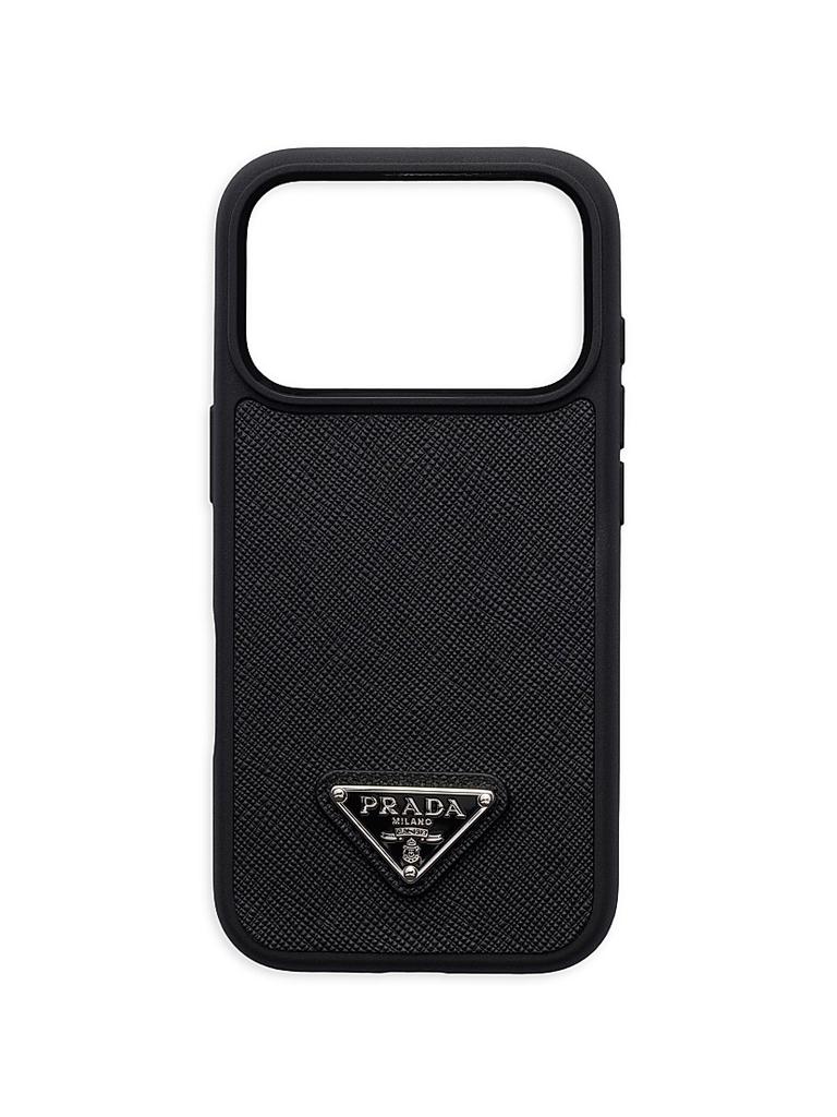 ☆極美品☆PRADA iPhone14 Pro Max用 ケース ブラック Prada Enamel-Triangle Logo Iphone 14 Pro Max Iphone Cover - Black