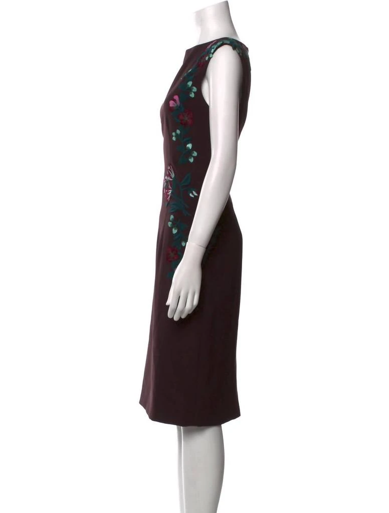 LELA ROSE Lela Rose - Floral Embroidered Sheath Midi Dress 2