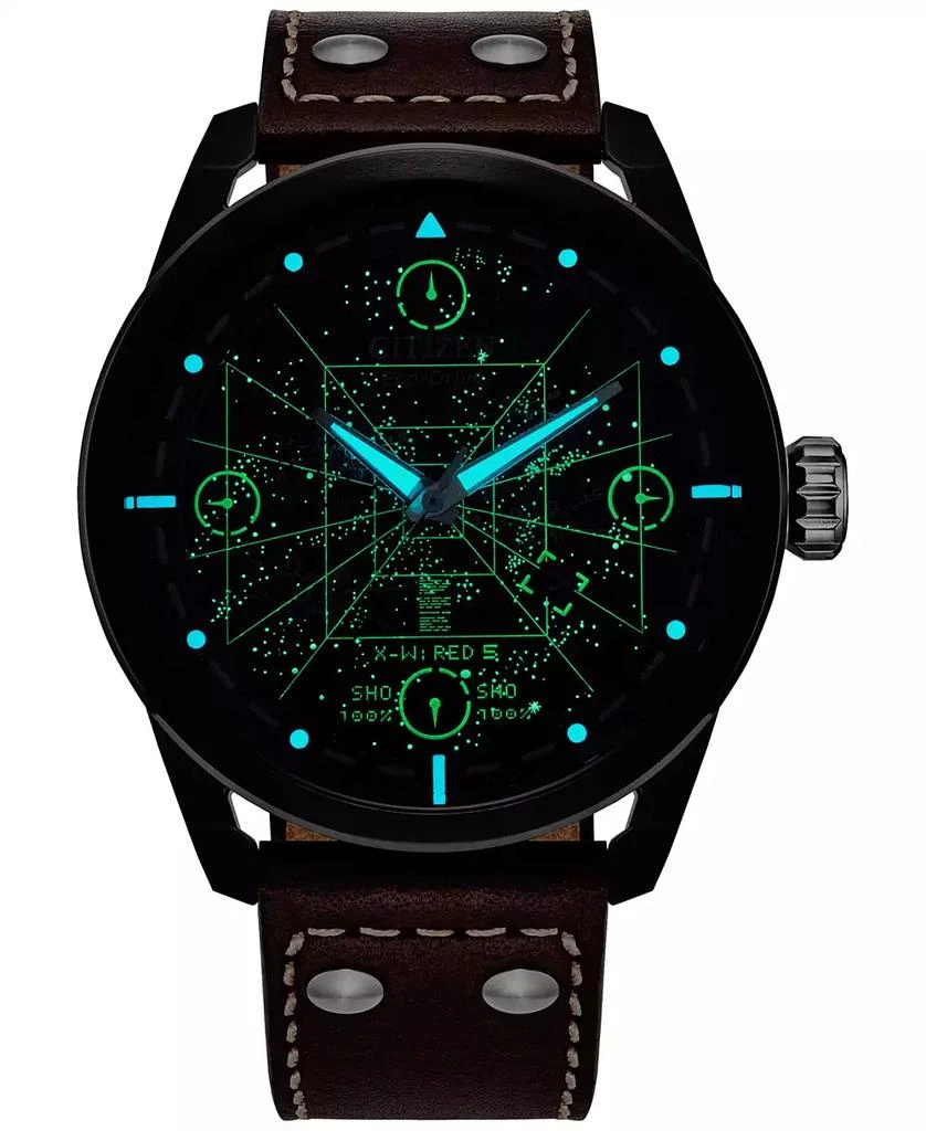 Citizen Eco-Drive Men's Star Wars X-Wing & TIE Fighter Brown Leather Strap Watch 45mm 4