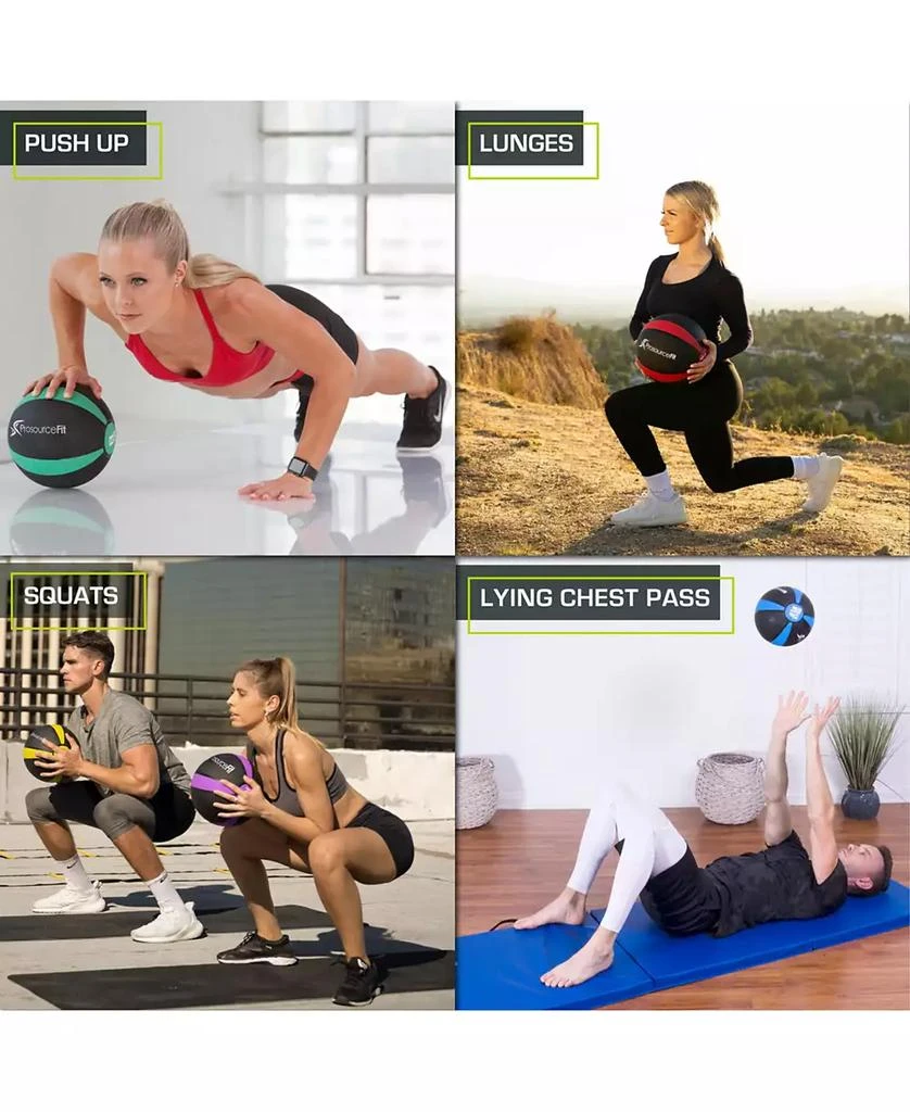 ProsourceFit Rubber Medicine Ball, 12 lb 5