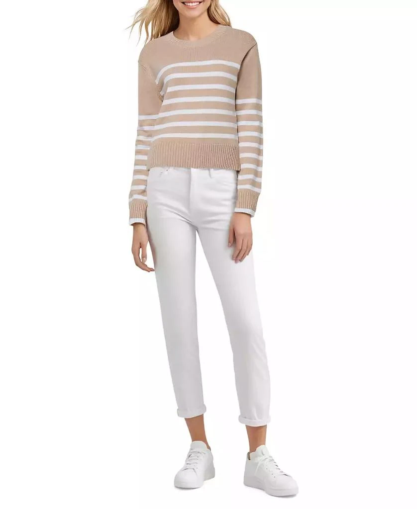 Three Dots Women's Marin Striped Long-Sleeve Sweater 1