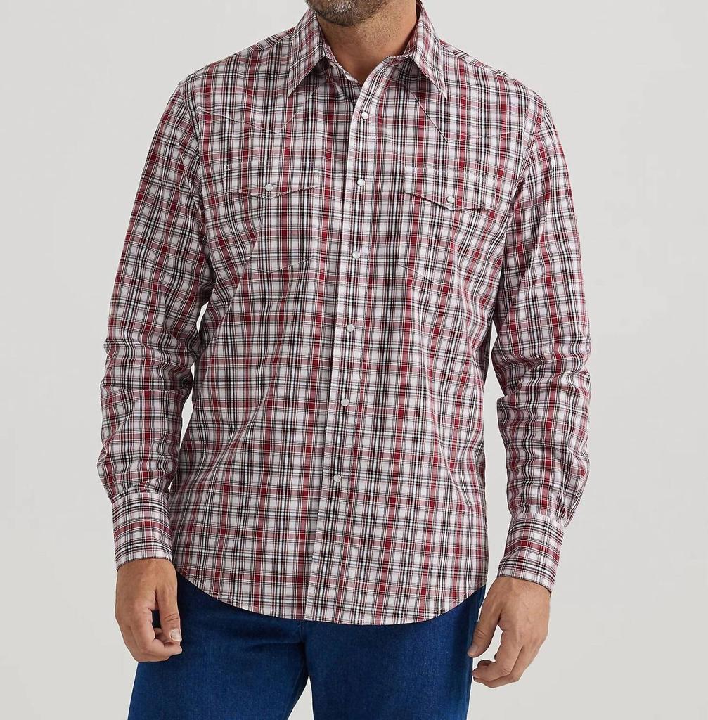 Wrangler Wrangler - Men's Wrinkle Resist Long Sleeve Classic Fit Snap Shirt