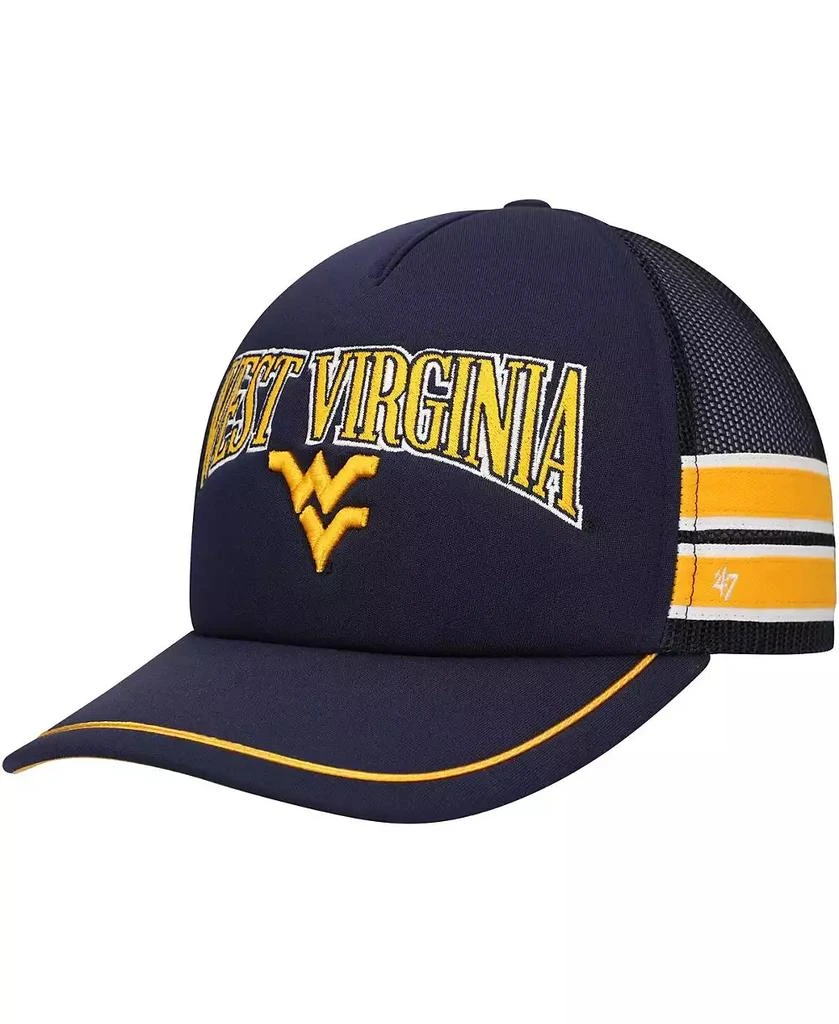 47 Brand Men's Navy West Virginia Mountaineers Sideband Trucker Adjustable Hat 1