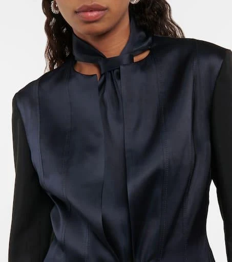 Salvatore Ferragamo Tie-neck satin blazer 4