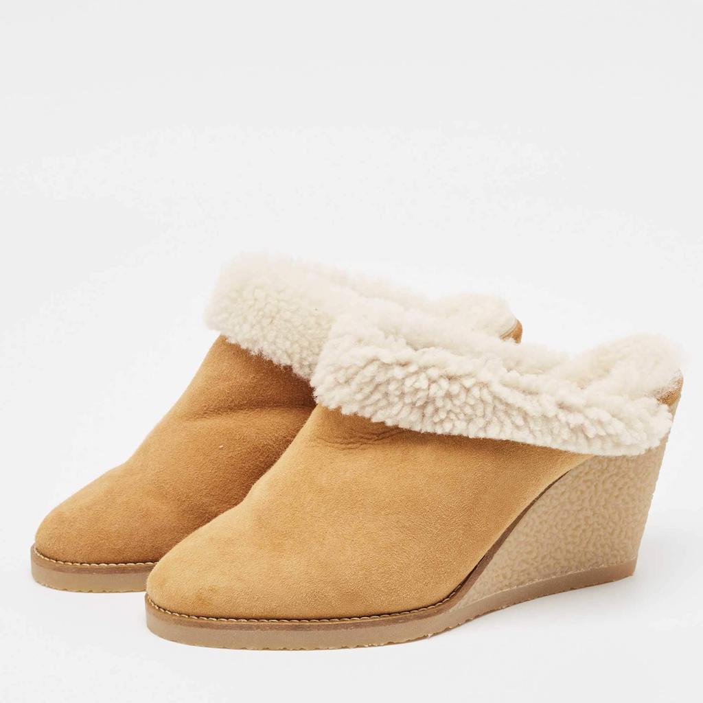 Isabel Marant Isabel Marant Brown Shearling Fur and Suede Takita Mules Size 39