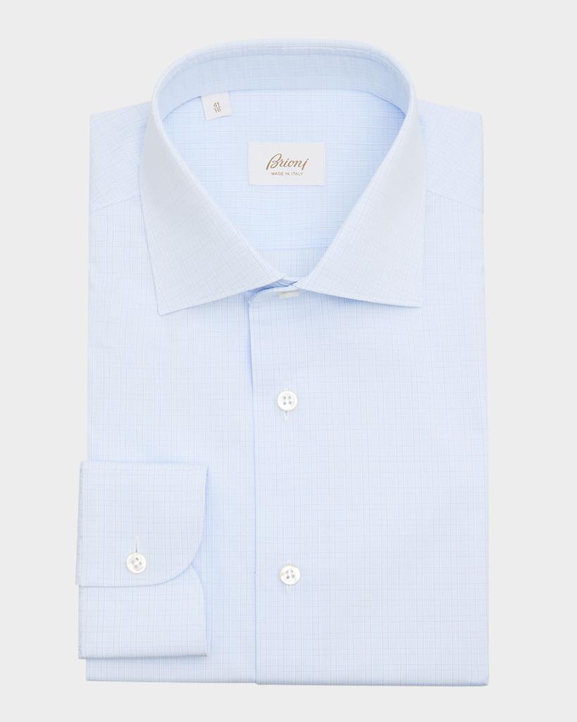 Brioni Men's Cotton Plaid Dress Shirt