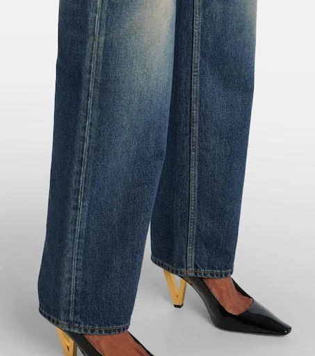 Versace Distressed high-rise wide-leg jeans 5