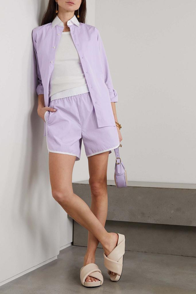 SÉBLINE Two-tone cotton-poplin shorts