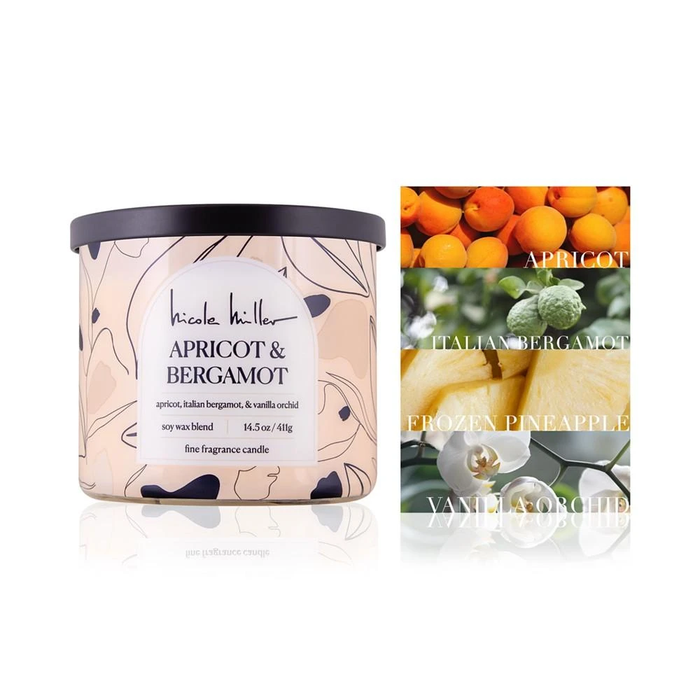 Nicole Miller Apricot & Bergamot Candle, 14.5 oz. 3