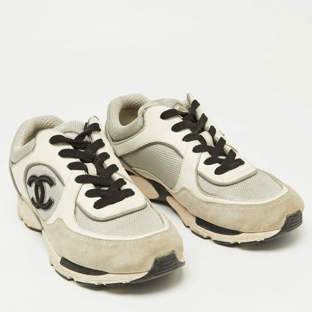 Chanel Chanel Tricolor Suede, Leather and Mesh CC Low Top Sneakers Size 38 5