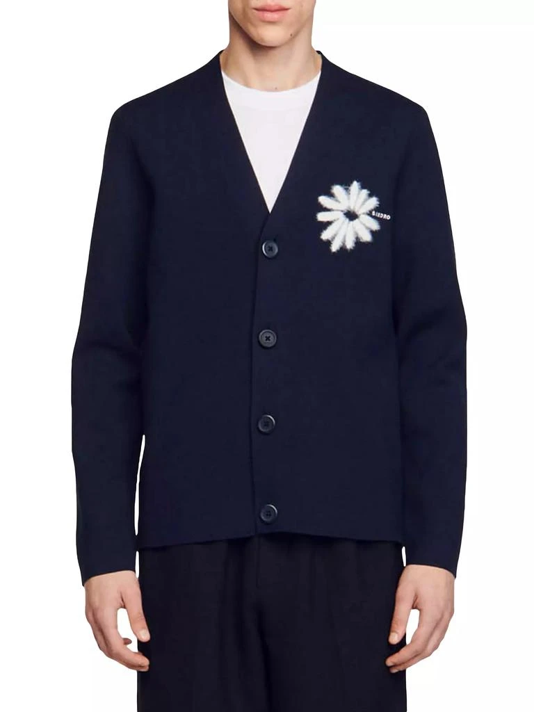 Sandro Jacquard Floral Cardigan 2