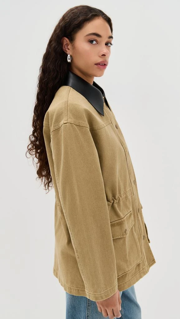 Pixie Market Faux Leather Collar Barn Jacket 3