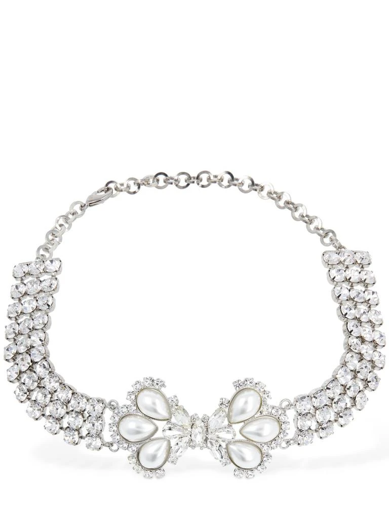 ALESSANDRA RICH Crystal & Faux Pearl Choker 1