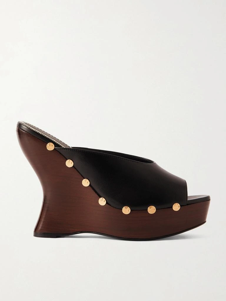 Magda Butrym Studded Leather Wedge Mules  - IT35